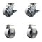 Service Caster 4 Inch Semi Steel Cast Iron Caster Set with Roller Bearings 2 Brakes 2 Rigid SCC-20S420-SSR-TLB-2-R-2 - alternate 1